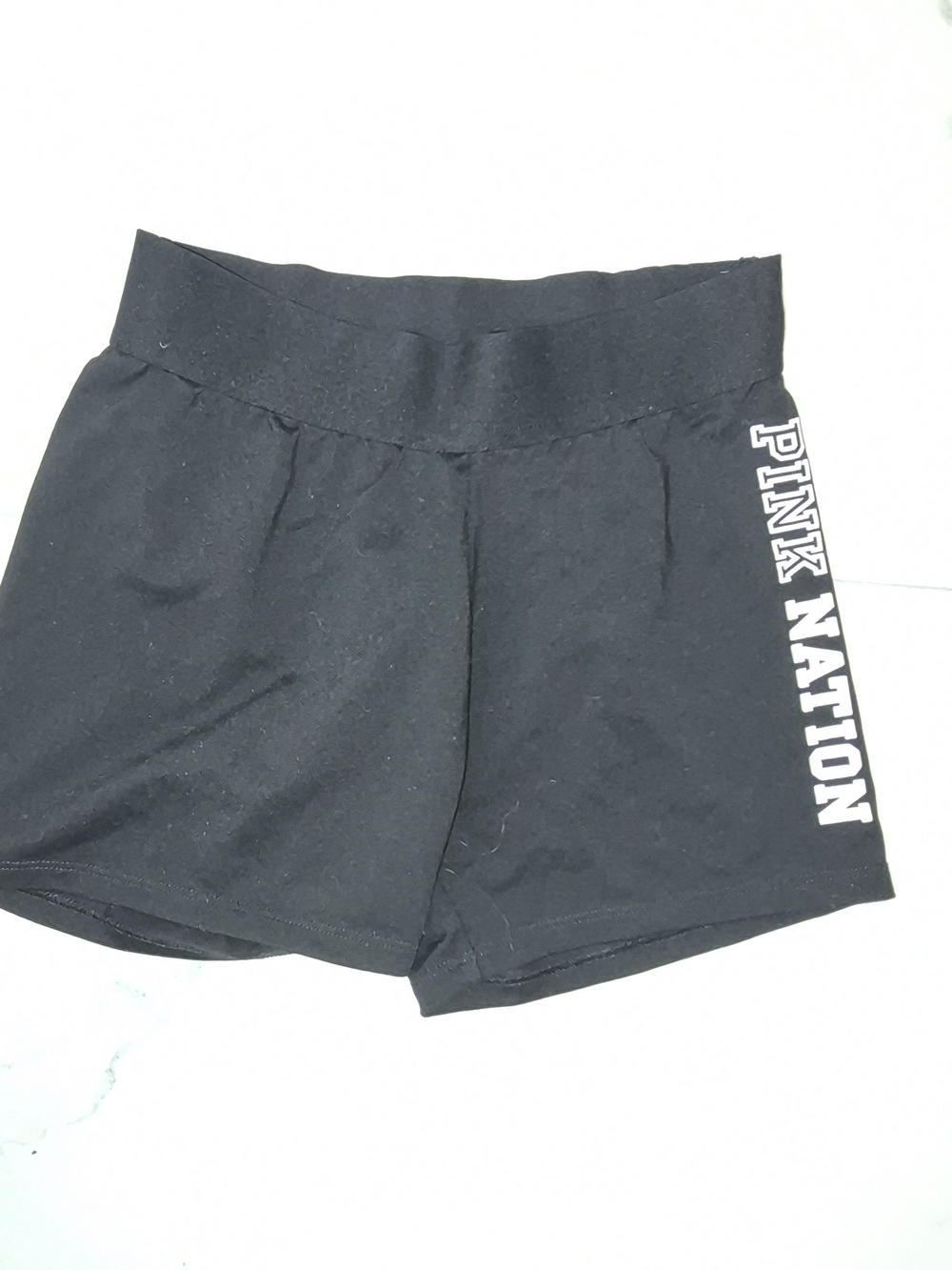 PINK Victoria's Secret Black 'PINK NATION' Athletic Shorts
